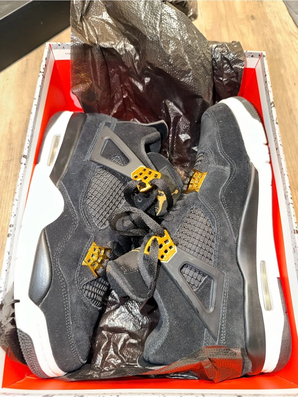 Air Jordan 4 Retro Royalty Black Metallic Gold 2017 Men’s 8.5 OG Box